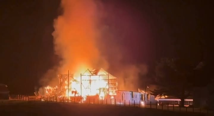 Photo from: BARN FIRE, 1200 block MARKER RD