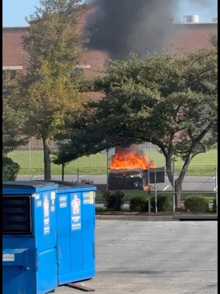 Photo from: VEHICLE FIRE, 400 block SAGNER AVE — FREDERICK COUNTY CITIZEN SERVICES. Photo: Brandy Garner, Don Hinton.